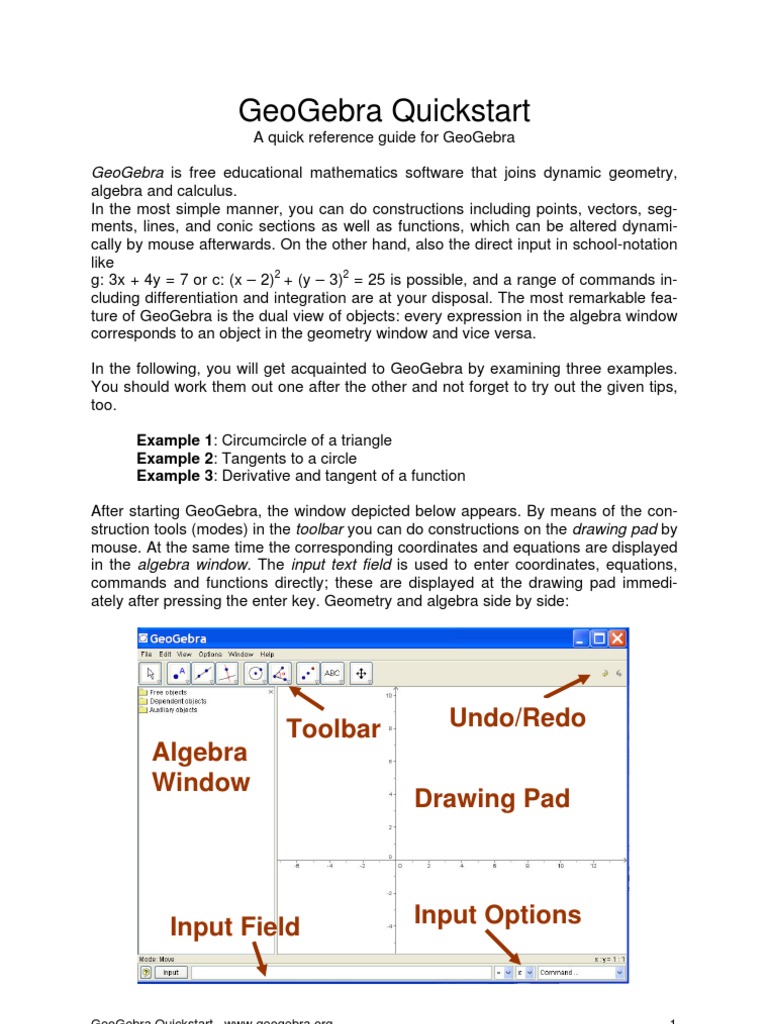 GeoGebra Geometry and Derivatives Guide | PDF | Triangle | Field ...
