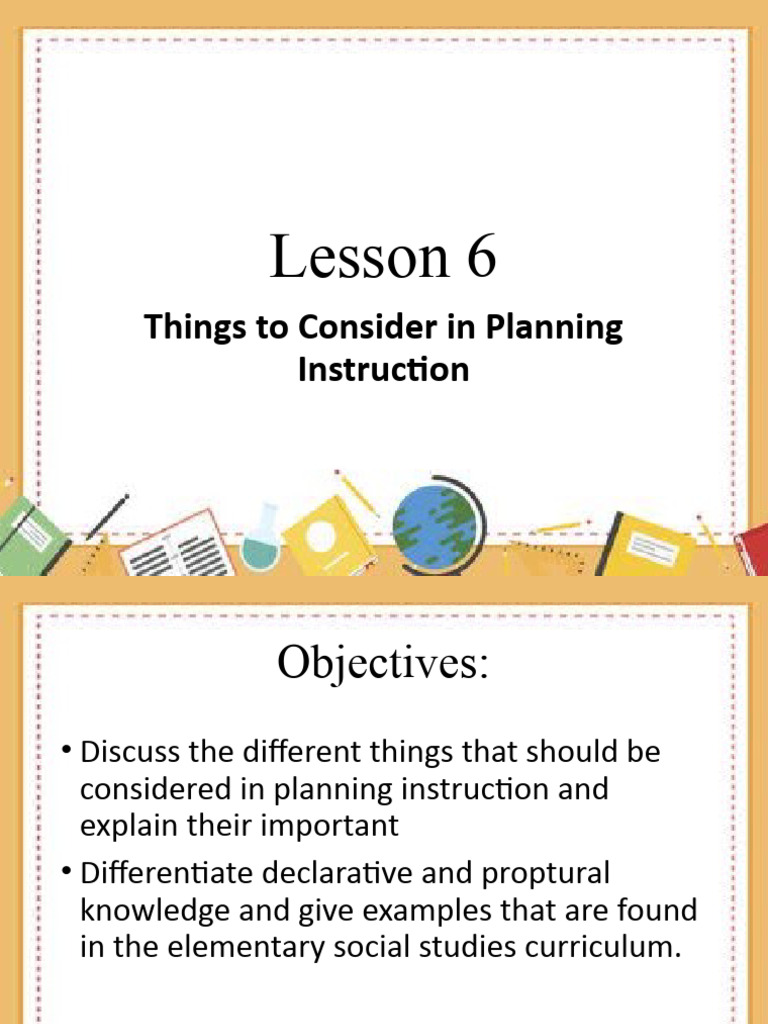 Planning Instructions