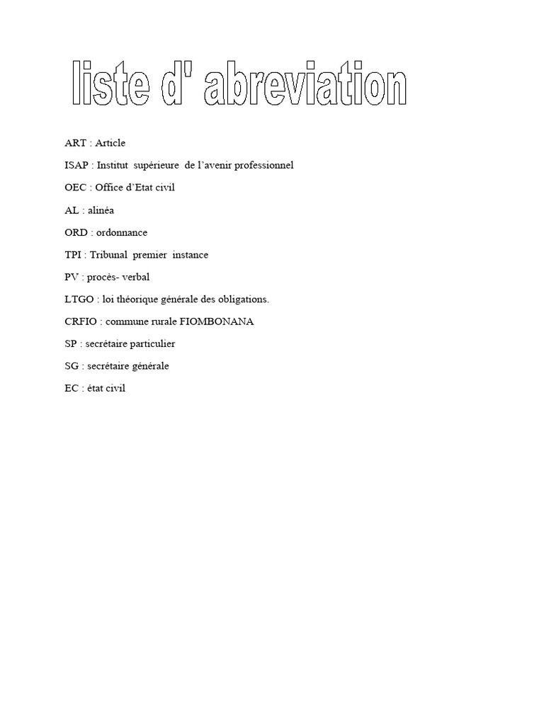 Liste D' Abreviation | PDF