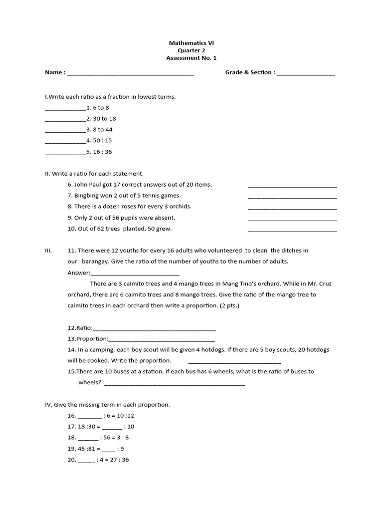 Ratio and Proportion Exercises | PDF | Elementary Mathematics | Mathematics