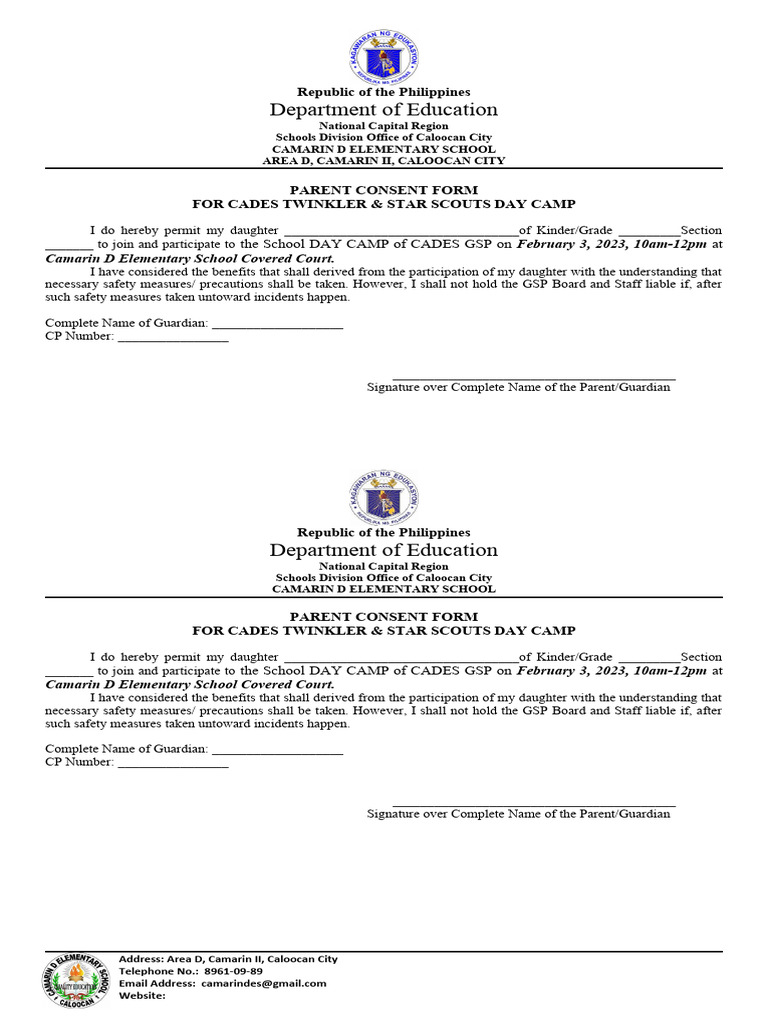 Day Camp Permit 2023 PDF