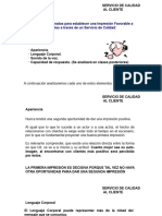 Elementos Involucrados para Establecer Una Impresión Favorable A Los Clientes A Través de Un Servicio de Calidad