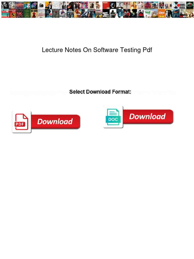 Software Testing Lecture Notes PDF | PDF | Software Testing | Software