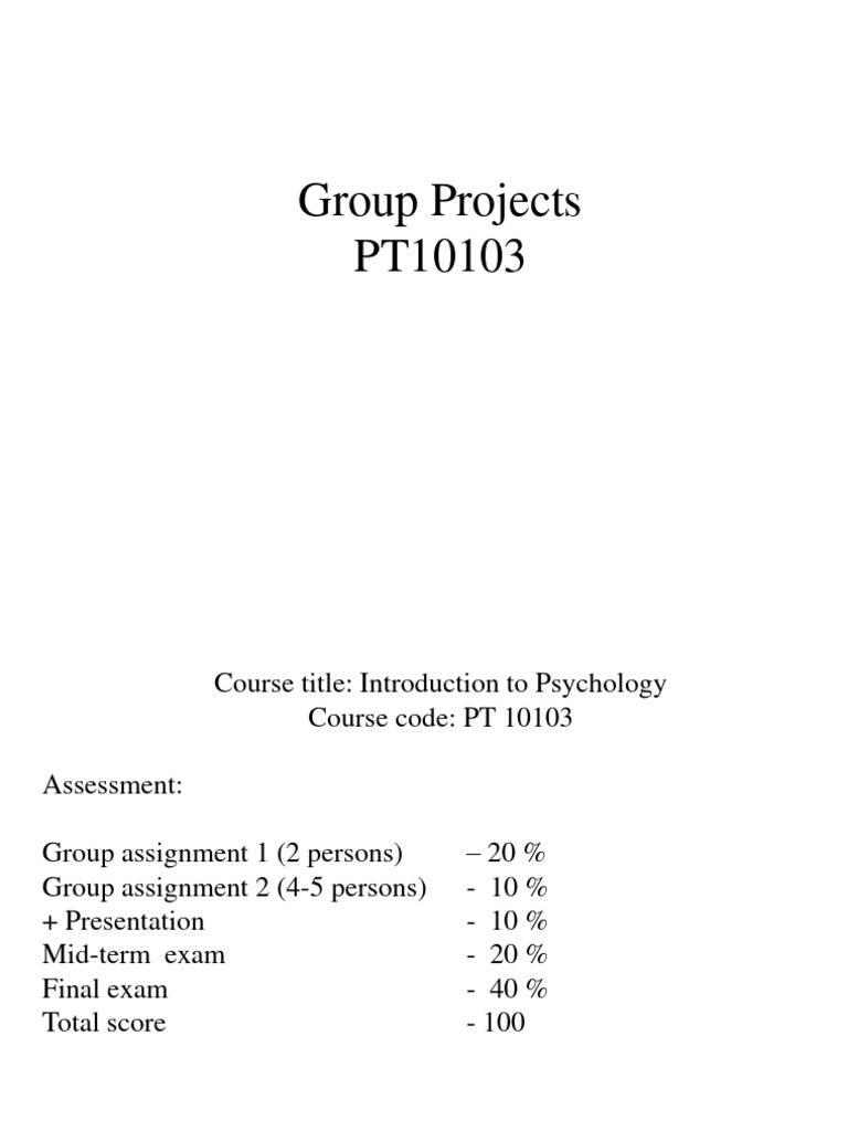 Group Projects | PDF