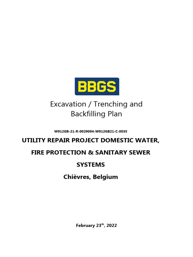 Excavation Plan for Utility Repair | PDF