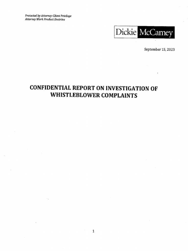 Investigation On Whistleblower Complaints Pdf