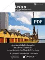 A Colonialidade Do Poder No Direito À Cidade - A Experiência Do Cais Mauá de Porto Alegre