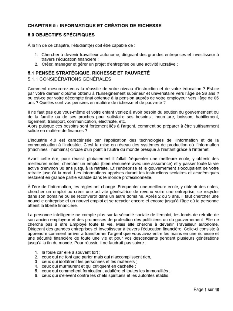Informatique et création de richesse | PDF | Capitaux propres | Business