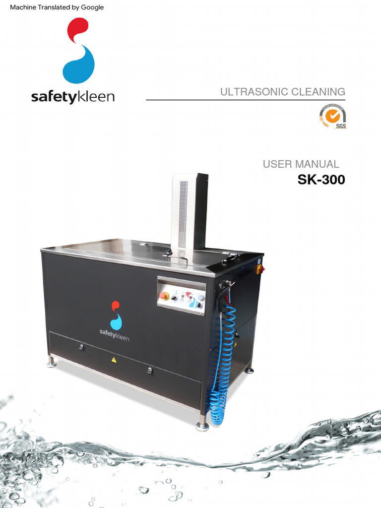 SK-300 Ultrasonic Cleaning Manual | PDF | Risk | Water