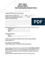 Community Service Form 2021-2022