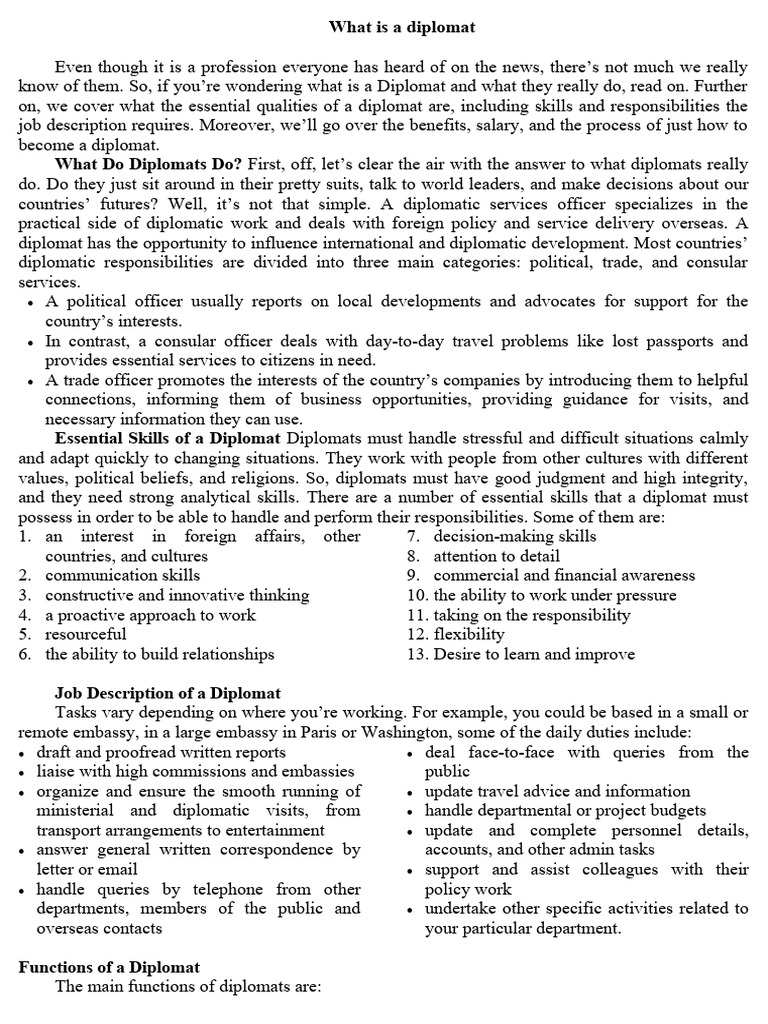 What Is A Diplomat PDF Diplomat Academic Degree