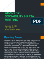 Grade 10 Sociability Hrpta Meeting 1