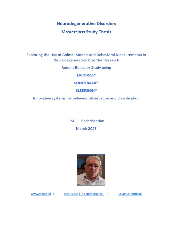 Neurodegenerative Disorders and Animal Models Using Metris Systems V 1