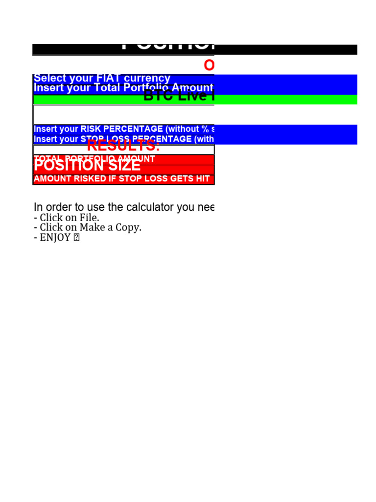 Position Size Calculator 1.0 | PDF | Economies | International Finance