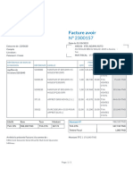 Facture Avoir: Date Du 25/10/2023 Extourne De: 23/0620 Compte Livraison: Paiement: 2 Mois 100226 Ste Ladjimi Auto