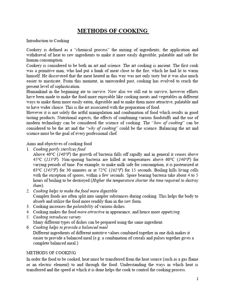 Food Production Sem I Notes | PDF | Grilling | Roasting