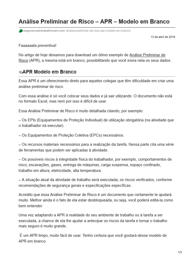 an-lise-preliminar-de-risco-apr-modelo-em-branco-pdf-inform-tica