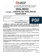 Fadesp 2009 Pau D Arco Pa Agente de Vigilancia Sanitaria Prova