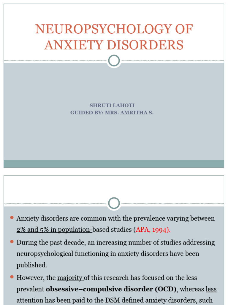 Neuropsychology of Anxiety Disorders | PDF | Amygdala | Obsessive ...