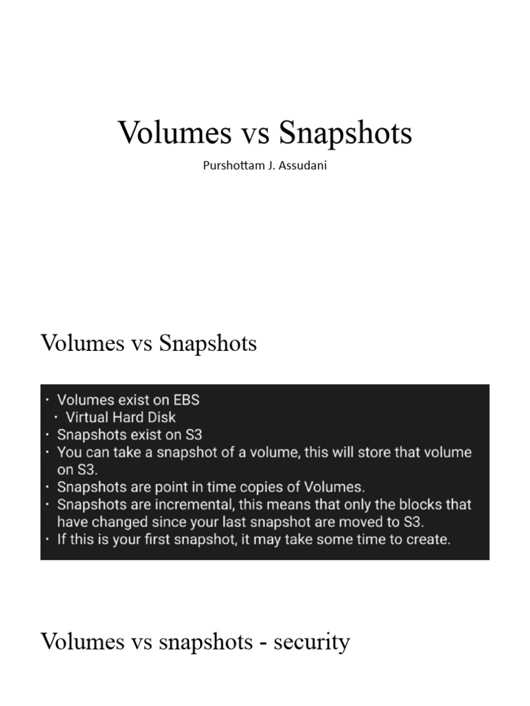 Volumes Vs Snapshots PDF