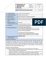 BSCS Programme Specification Effective AY 2022 2023