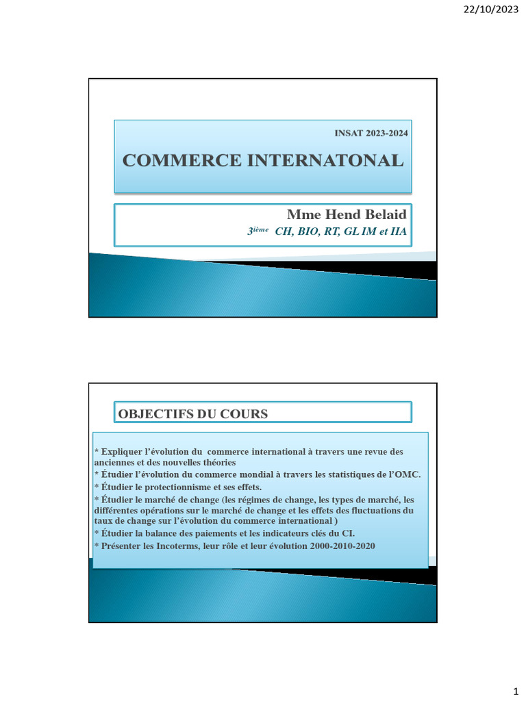 Avantages du commerce international | PDF | Avantage comparatif | Libre ...