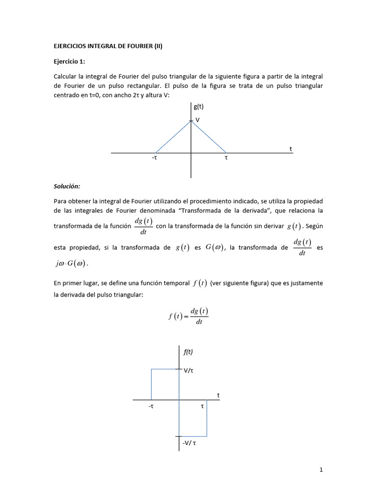 Integral de Fourier del Pulso Triangular | PDF | Integral ...