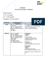 6 SÉRIE MANHÃ - SISTEMÁTICA AVALIAÇÕES E CONTEÚDOS (3º Bimestre)