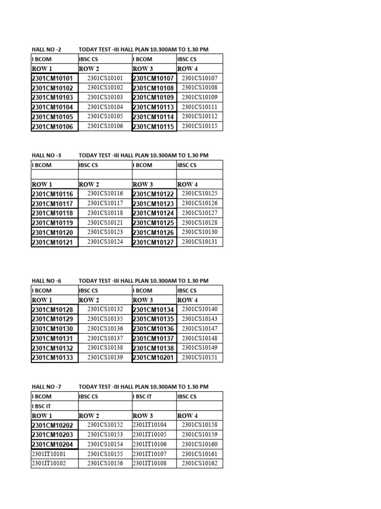 17.10.2023 Revised Hall Plan | PDF | Technology & Engineering