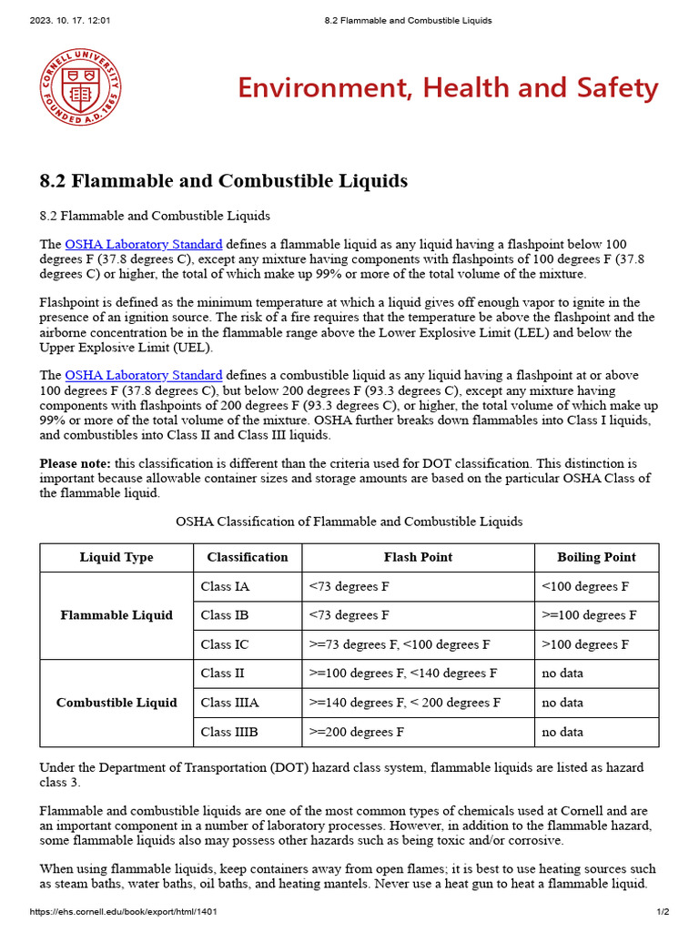 8.2 Flammable and Combustible Liquids | PDF | Refrigerator | Heat Transfer