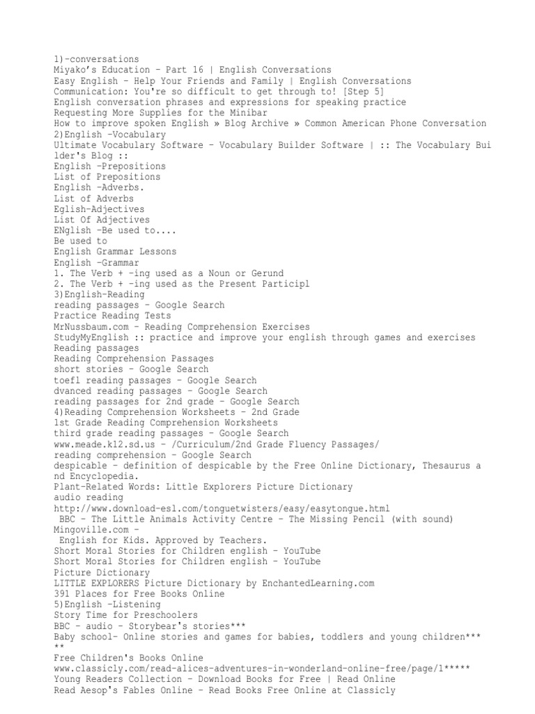 English Mastering .... Useful Web Sites......... | PDF | English ...