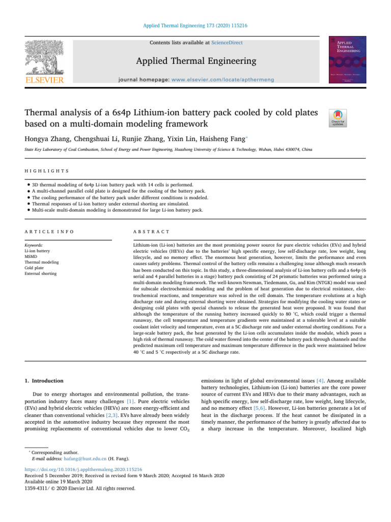 Thermal Analysis of NTGK Battery Model | PDF | Lithium Ion Battery ...