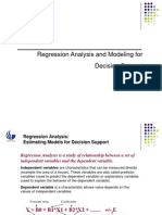 Regression Analysis and Modeling For Decision Support