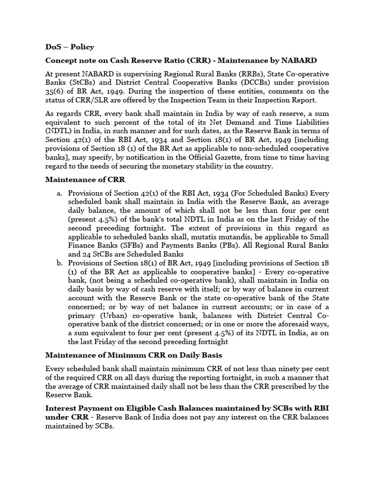 CRRAnalysis Ecm PDF Reserve Bank Of India Banks