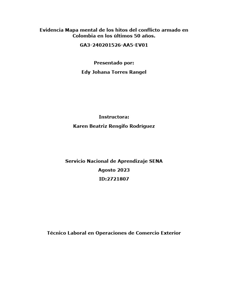 Mapa Mental del Conflicto Armado en Colombia | PDF | Juegos y actividades