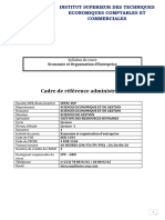 Syllabus - Economie Et Organisation D'entreprise