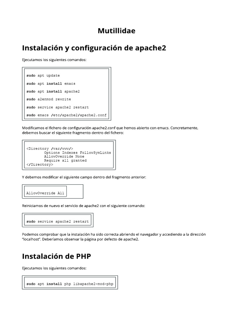 Instalación de Mutillidae en Apache | PDF | Negocios | Informática
