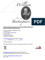William Shakespeare Biography Webquest