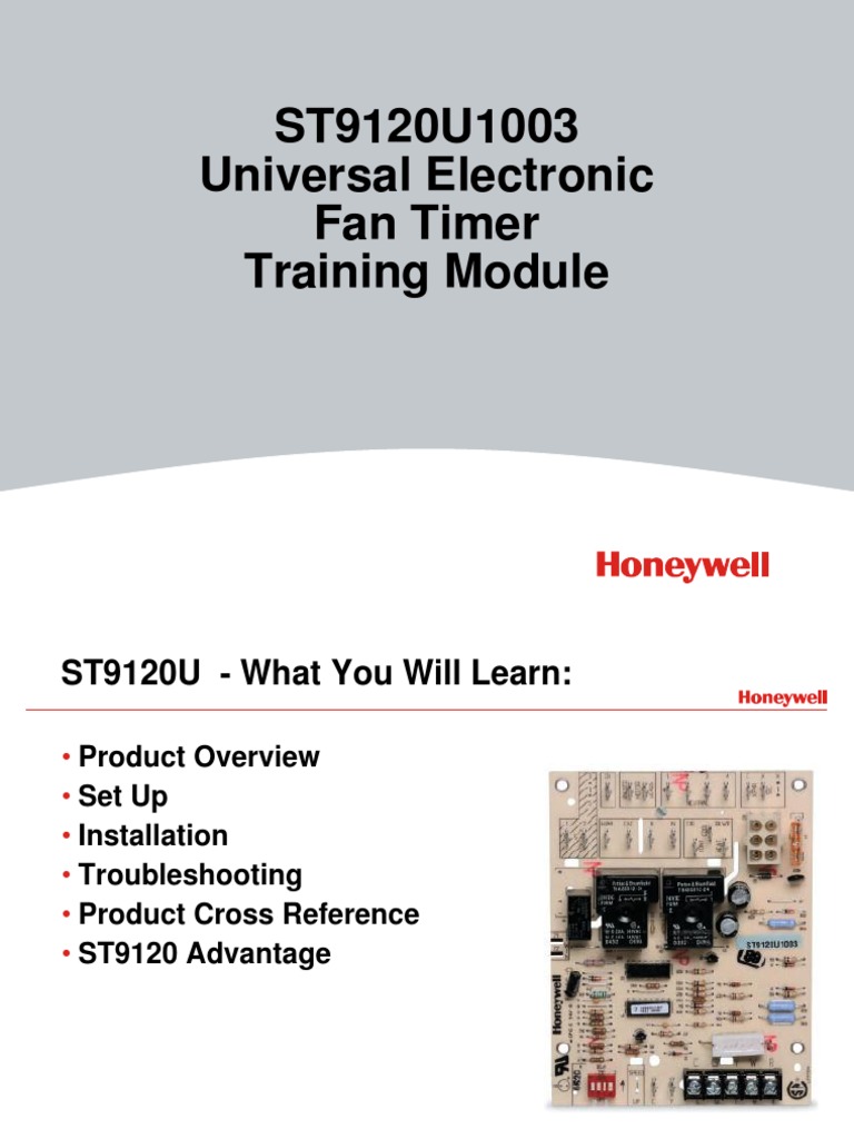 ST9120U Universal Fan Timer Overview | PDF | Furnace | Mechanical Fan