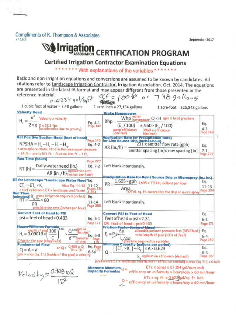 CIC Exam Equations With Explanations | PDF