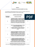 ANEXO III Critérios de Avaliação Edital 01.2023