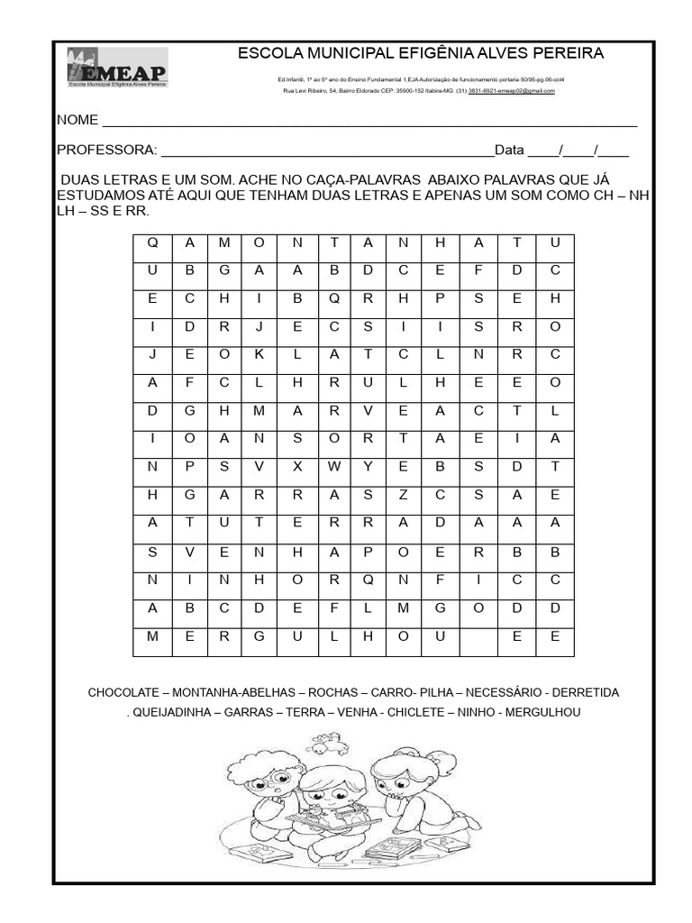 Caça Palavras CH NH LH RR Ss | PDF