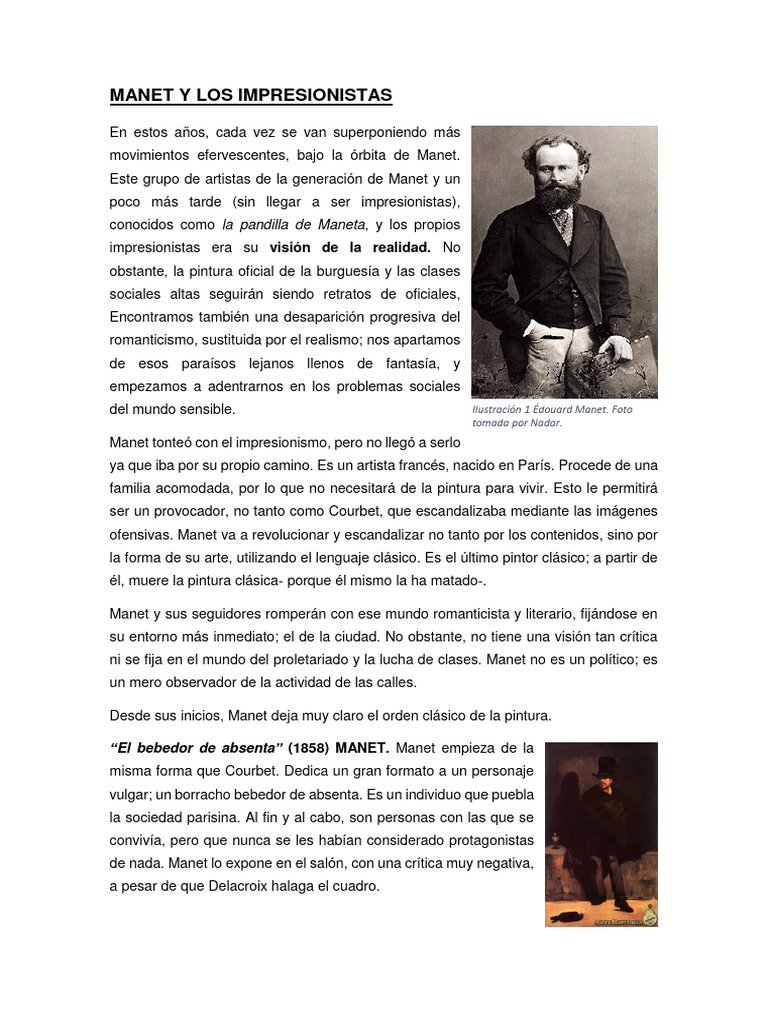Manet y la Revolución del Arte | PDF | Édouard Manet | Impresionismo, image size:768x1024