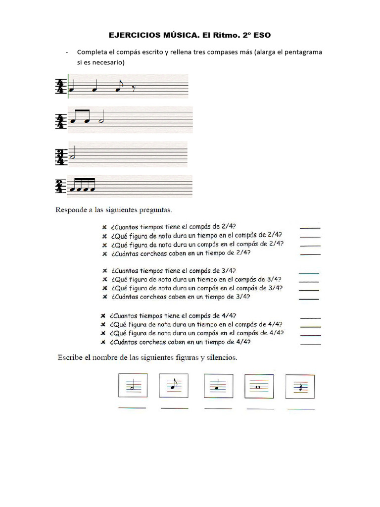 Ficha Ritmos 2º Eso | PDF