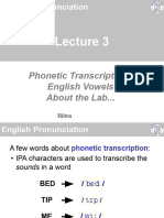 13-10 Phonetic Transcription, English Vowels-Uni of Savoie