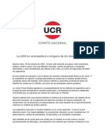 La UCR No Acompañará a Ninguno de Los 2 Candidatos