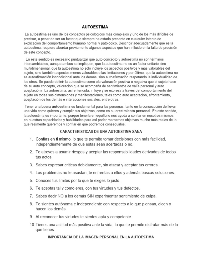 Importancia de la Autoestima y Motivación | PDF | Autoestima | Motivación