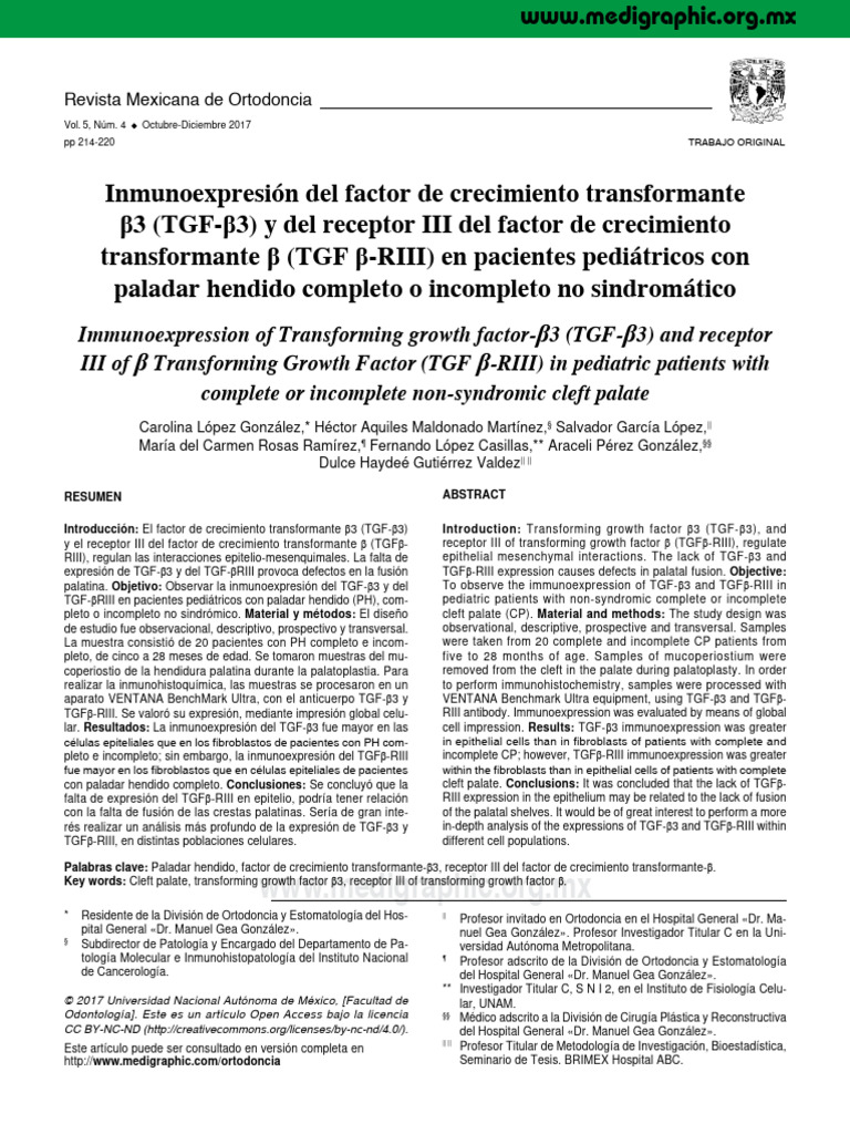 Inmunosupresion Del Factor de Crecimiento Transformante B3 y Del