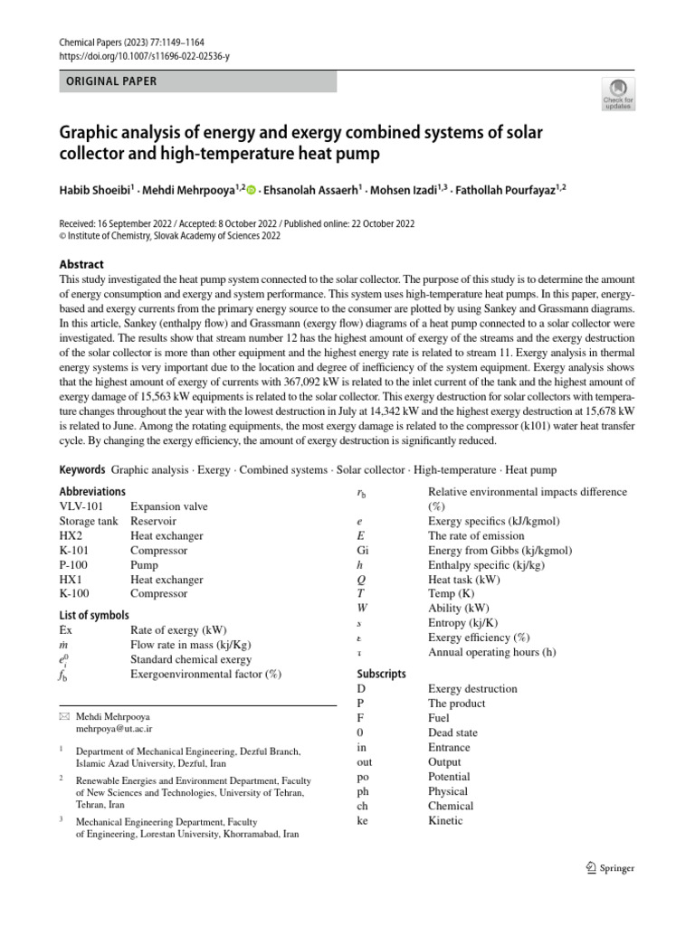 Graphic Analysis of Energy and Exergy Combined Systems of Solar ...