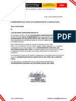 Credencial de La Coordinadora Nacional Piura